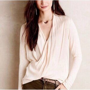 Anthropologie Dolan Left Coast Crossroads Faux Wrap Blouse Womens